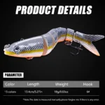 13.4CM 18G Multi Jointed Fishing Lure Hard Plastic 8 Sections Fishing Bait