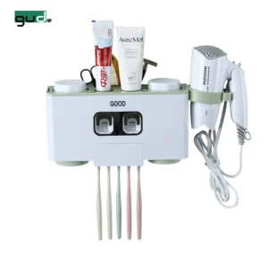 Auto Bathroom Wall Mount Automatic Toothpaste Dispenser Toothbrush Holder Set Squeezer for Children and Adults