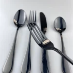 Noble Elegant Black Stainless Steel Travel Camping Flatware Set Popular Design for Wedding Family Party & Kids Spoon Fork Set
