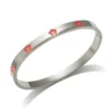 Silver Color Plated-Red Flower