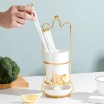 Home Goods Creative Design Cylinder Cutlery Chopstick Storage Holder Kitchen Ceramic Utensils Holder With Drain Basket