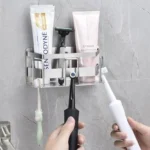New Adhesive Stainless Steel 304 Wall Mounted Toothpaste Holder Toothbrush Holder Rack for Bathroom
