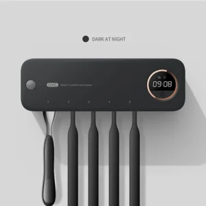 OEM 4000MAh UVC Toothbrush Sanitizer Cleaner Wall Mounted Timer Function Cordless Bathroom Toothbrush Holder