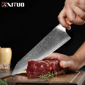 Premium 67-Layer Damascus Steel Nakiri Knife Super Sharp