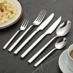 Silver Fork Spoon Knife Set Mirror Polish Comfortable Silverware Stainless Steel Flatware Set Wedding Cutlery Set