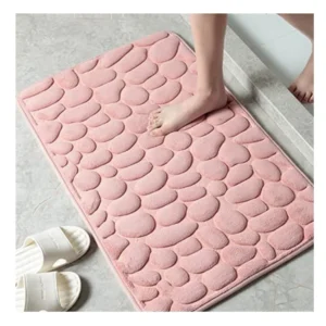High Quality Soft White Faux Fur Rug Living Room Shaggy Rug Carpet Stone Embossed Bathroom Bath Mat