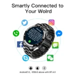 LIGE BW0189 Men’s Smartwatch Full Touchscreen Fitness Tracker IPS Wearable Devices IP68 Waterproof Smart Bracelet for Sports