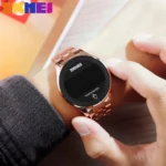 Unisex Digital Watch Water-Resistant Steel Strap with Oversized Bold Characters