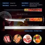 6″ Boning Knife Damascus Steel Pro Bone Removal Steak Sushi Salmon Filleting Slicing Cutting Tools by Kitchen Chefs High-end