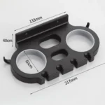 Adhesive Black Aluminum Toothpaste Dispenser Toothbrush Cup Holder Wall Mounted Toothbrush Racks Toothbrush Storage Holder