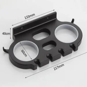 Adhesive Black Aluminum Toothpaste Dispenser Toothbrush Cup Holder Wall Mounted Toothbrush Racks Toothbrush Storage Holder