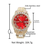 Hip Hop Full Iced Out Rhinestone Watch Luxury Wrist Watch Quartz Watch for Women Man Rapper