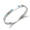 Silver Color Plated-Blue Flower