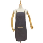 Grey Style Barista Cotton Canvas Wear Resistant Washable Tool Apron