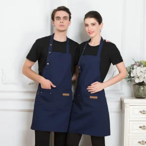 High Quality Polyester Baker Apron Kitchen Chef Barista Canvas Apron Adjustable BBQ Garden Embroidered Aprons