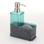 Modern Kitchen Sink Countertop Liquid Soap Dispenser Hand Pump Bottle Caddy with Storage Compartments