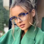 Big Frame Vintage Myopia Eyeglass Frames New Transparent Brown Flat Lens Eyewear Computer TR90 Women Blue Light Blocking Glasses