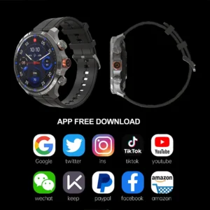 4G LTE Smartwatch for Men – Android/iOS, Full-Touch Fitness Watch