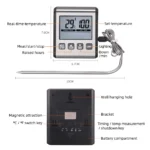 Digital  LCD Backlit Display Stainless Steel Probe Food Cooking Meat  With Timer Alarm Thermometer