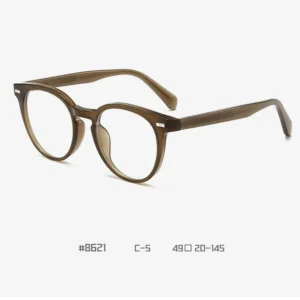 Retro Round Glasses Frames in Propionate, UV400 Anti Blue Light, CP8621