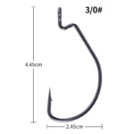 Hengjia Crank Hook Black 30pcs Boxed Single Hook 30pcs/box