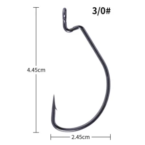 Hengjia Crank Hook Black 30pcs Boxed Single Hook 30pcs/box