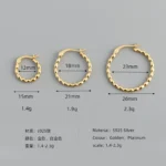 925 Sterling Silver Earring Women European and American Plain Chic Ball Bead 925 Silver Big Hoop Earring for Women