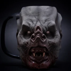 3D Stereoscopic Double Wall Stainless Steel Ghost Head Skull Vacuum Mug with Handle for Back to School