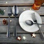 Noble Elegant Black Stainless Steel Travel Camping Flatware Set Popular Design for Wedding Family Party & Kids Spoon Fork Set