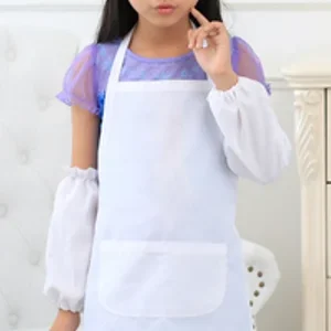 Kids Apron and Chef Hat Set, Polyester Child Aprons With 2 Pockets Kitchen Bib Aprons for Kitchen Cooking Baking