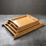 16-Inch Healthy Bamboo Serving Tray with Handle for Restaurant Breakfast Hotel Wooden Food Serving Tray