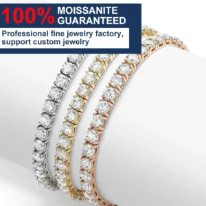 Hip Hop Iced Out Fine Jewelry Lab Diamond 925 Silver VVS Moissanite Necklaces