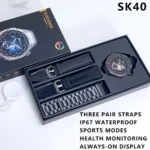 SK40 Men Sport Smart Watch With 3 Straps BT Call 1.53Inch Round Voice Assistant Fitness Tracker Waterproof Heart Rate Smartwatch