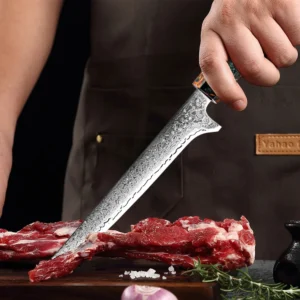 6" Boning Knife Damascus Steel Pro Bone Removal Steak Sushi Salmon Filleting Slicing Cutting Tools by Kitchen Chefs High-end
