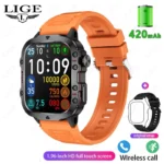 Lige  Bw0667 Men’s Outdoor Smart Watch Waterproof Sports Fitness Call Health Monitor 1.96″ HD Display Smartwatch for Android IOS