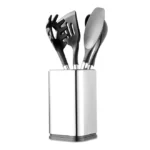 Stainless Steel Cooking Spoon Utensil Holder Kitchen Bamboo Utensil Holder Metal