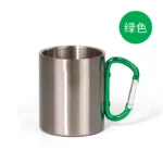 Stainless Steel Insulated Coffee Cup with Carabiner Handle Sublimation Blank for Back to School for Climbing