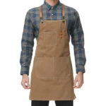 Durable Washed Canvas Chef Barista Garden Cooking Restaurant Bbq Apron for Men