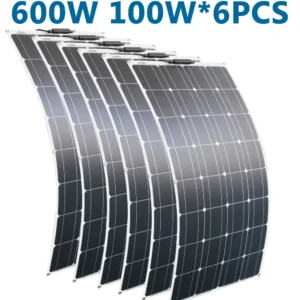 200W Flexible Solar Panel for Campervan Roof Shed 100W Photovoltaic Solar 12V Battery Charging Portable Green Energy Solution