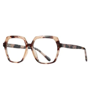Big Frame Vintage Myopia Eyeglass Frames New Transparent Brown Flat Lens Eyewear Computer TR90 Women Blue Light Blocking Glasses