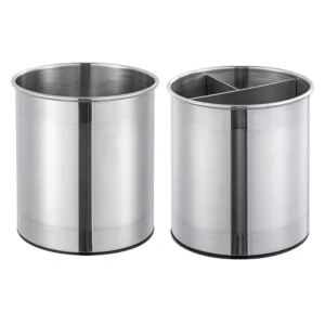 Utensil Organizer	Rotating Stainless Steel Tableware	Storage Bucket Trash Can Kitchen Utensil Holder With Detachable Divider