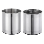 Utensil Organizer	Rotating Stainless Steel Tableware	Storage Bucket Trash Can Kitchen Utensil Holder With Detachable Divider