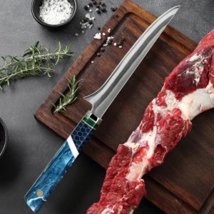 XITUO 7Layer Composite 440C Steel Boning Knife Professional Grade Boning Fillet Knife 6-Inch Boning Knife Resin Honeycomb Handle