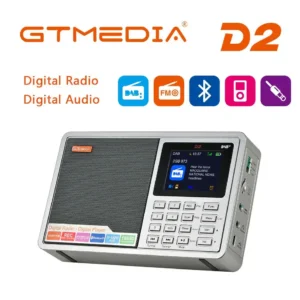DAB Digital Radio Speaker with TF/SD Music Player Mini USB FM Portable D2 BT 18650 Rechargeable Battery