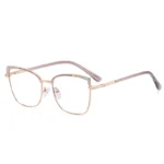 MS 81558 Stylish Large Frame Women’s Metal Glasses Block Blue Light Shiny Frames Designer Eyeglasses Optical