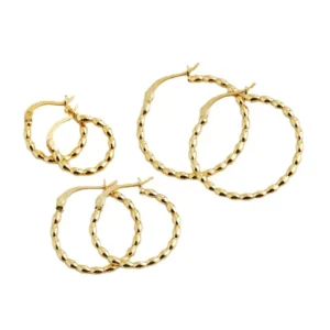 925 Sterling Silver Earring Women European and American Plain Chic Ball Bead 925 Silver Big Hoop Earring for Women