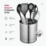 Utensil Organizer	Rotating Stainless Steel Tableware	Storage Bucket Trash Can Kitchen Utensil Holder With Detachable Divider