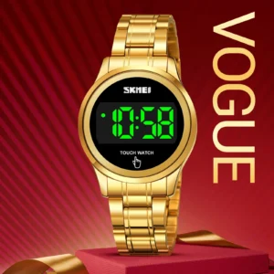 Smart Stainless Steel Touch Smartwatch Big Display, Gold Finish, Business Class Wristwatch