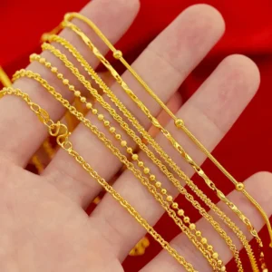 Dubai Gold Jewellery Designs 24k Chain Gold Necklace for Women, Dubai New Gold Chains Design