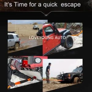 High Strength Orange Color Car Trailer Towing Rope 9 Meters 6 Tons 4X4 Towing Strap WITH D Shackle